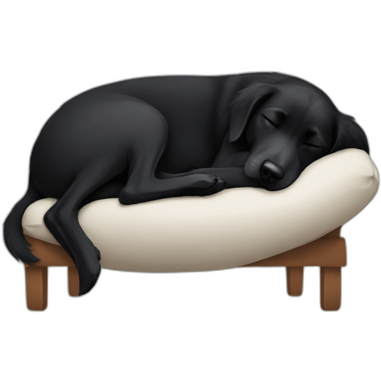 sleeping solid black dog emoji