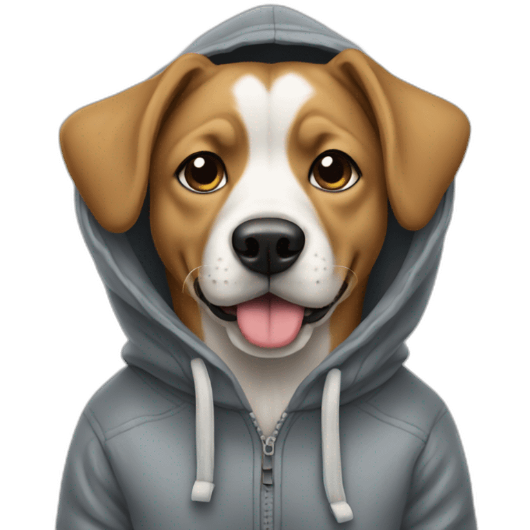 Dog wearin a hoodie emoji