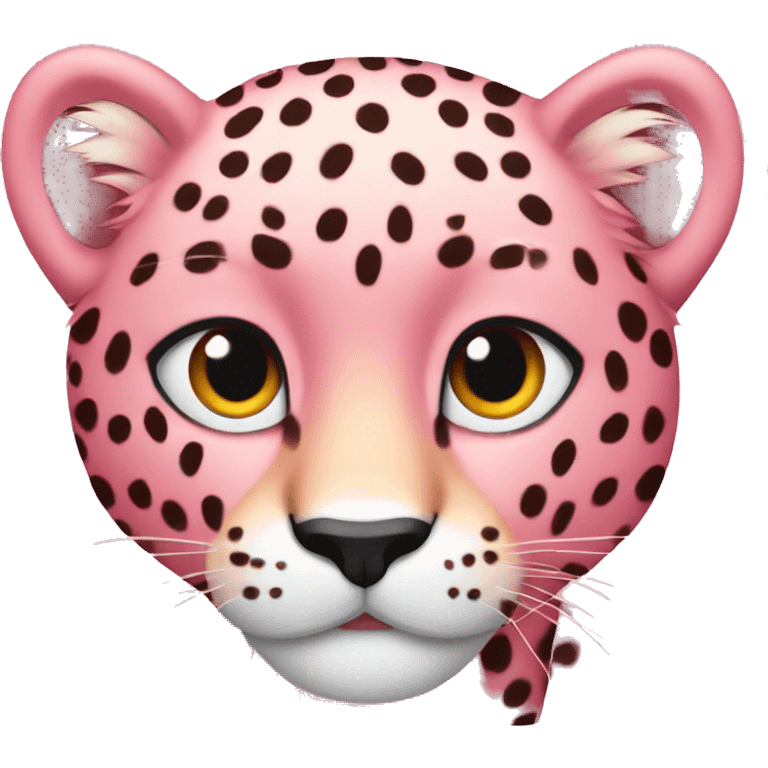 a pink cheetah emoji