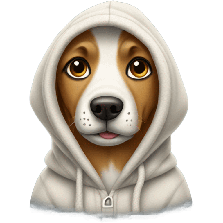 Dog wearing a hoodie  emoji