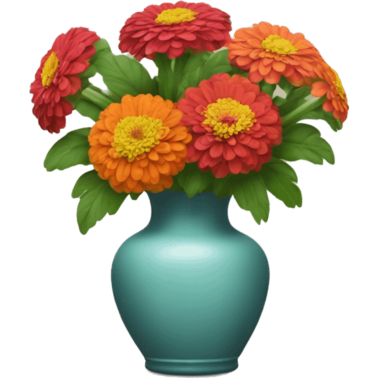 Zinnias in a vase emoji