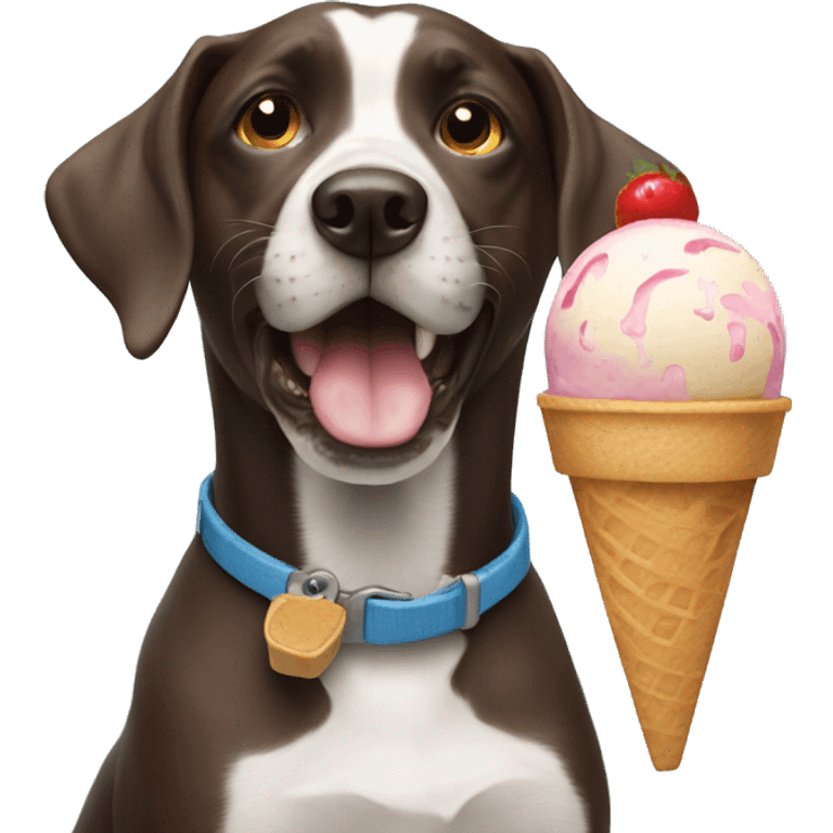 Dog with ice cream  emoji