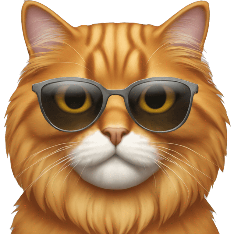 Orange persa cat with sunglasses emoji