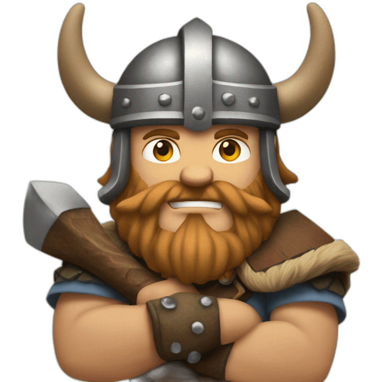 viking with an iphone in one hand and an axe in another emoji