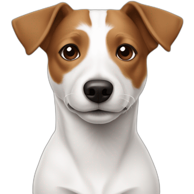 Jack Russell blanc et marron emoji