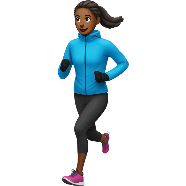 woman running training winter emoji