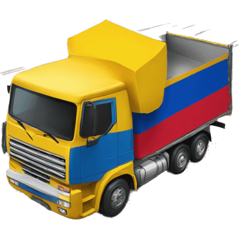 camion de envio con la bandera de colombia emoji