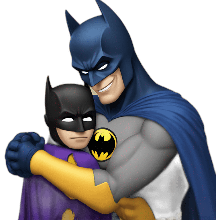 batman faisant un calin au jocker emoji