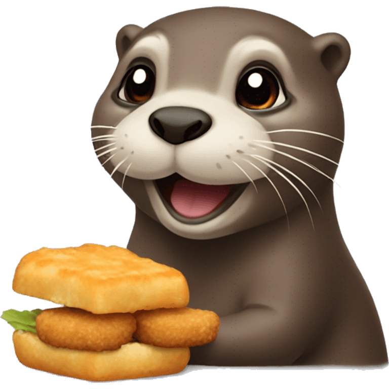 Otter eating chicken nuggets  emoji