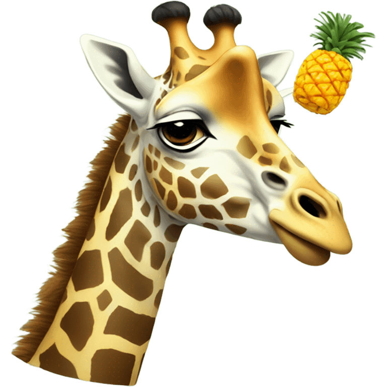 giraffe eating pineapple emoji