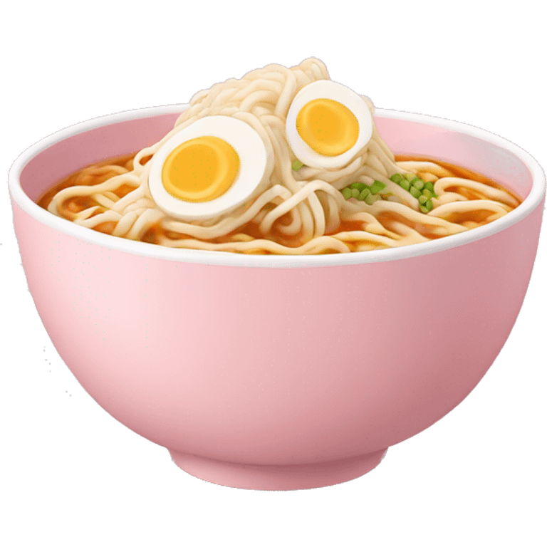 Ramen in a light pink bowl emoji