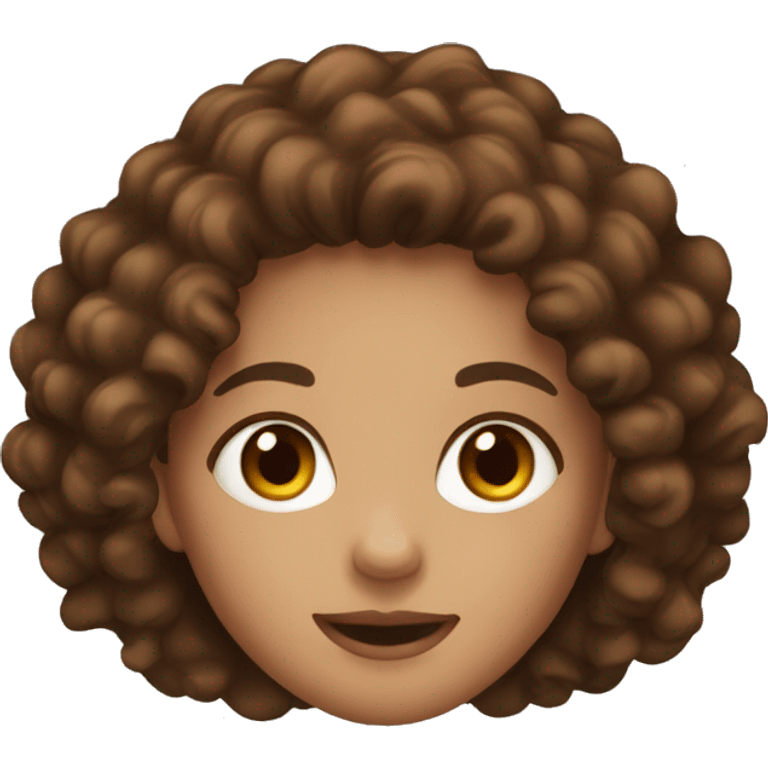 Girl with brown eyes and brown curly hair emoji