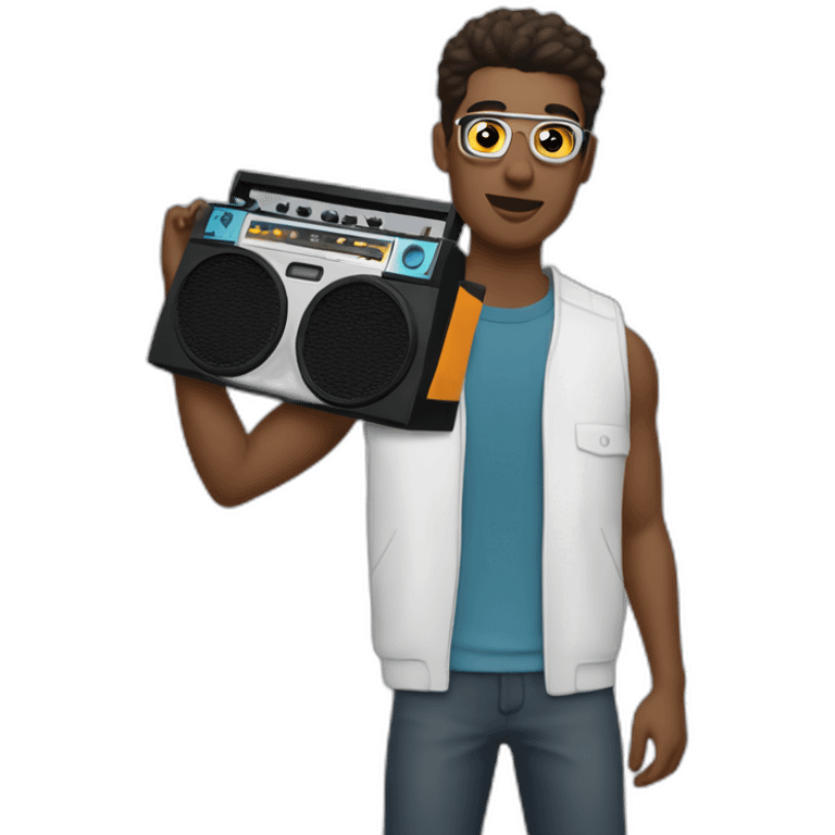 Lloyd dabbler holding a boombox emoji