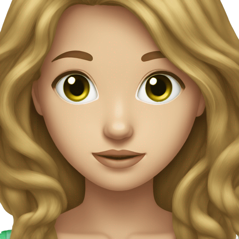 light brown hair green eyes teen girl emoji