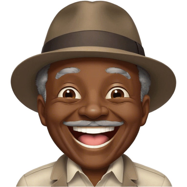 ver old black man laughing wearing fedora emoji