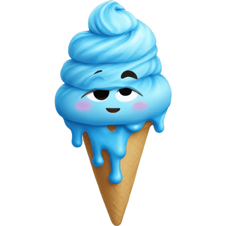 Aesthetic realistic blue icecream  emoji