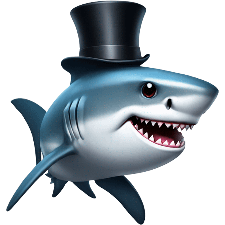 shark with tophat emoji