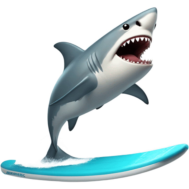 shark riding a surfboard emoji