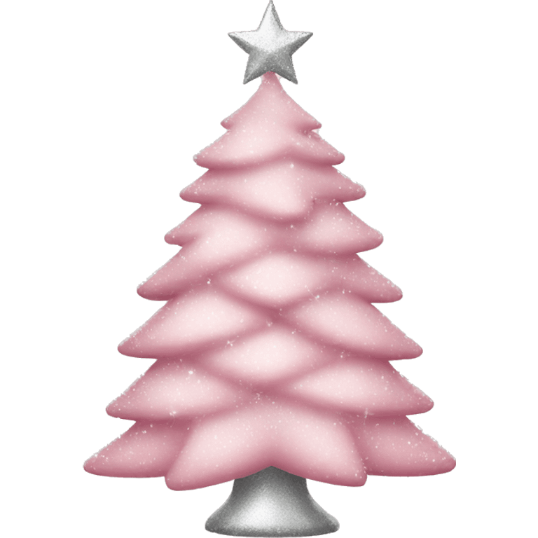 Light pink Christmas tree with silver sparkly lights emoji