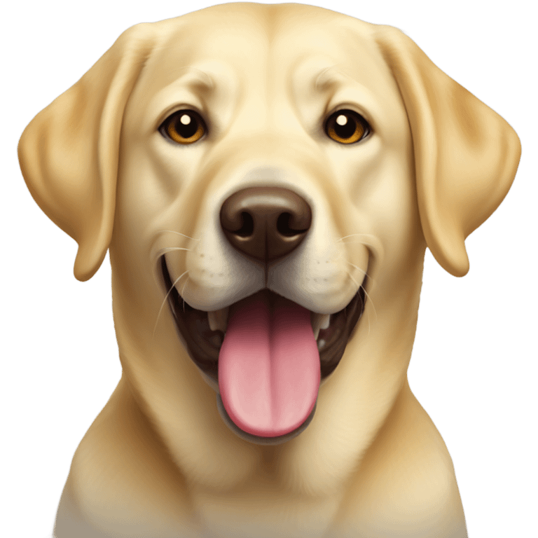 Yellow lab with tongue out emoji