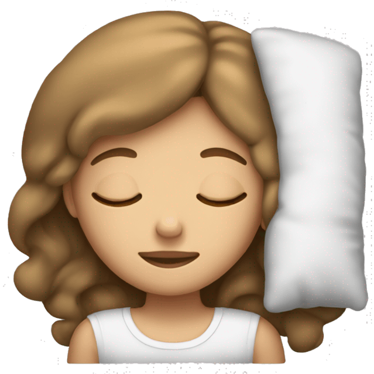 Light brown haired girl sleeping  emoji