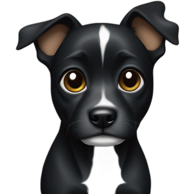 Black small dog with White spot emoji