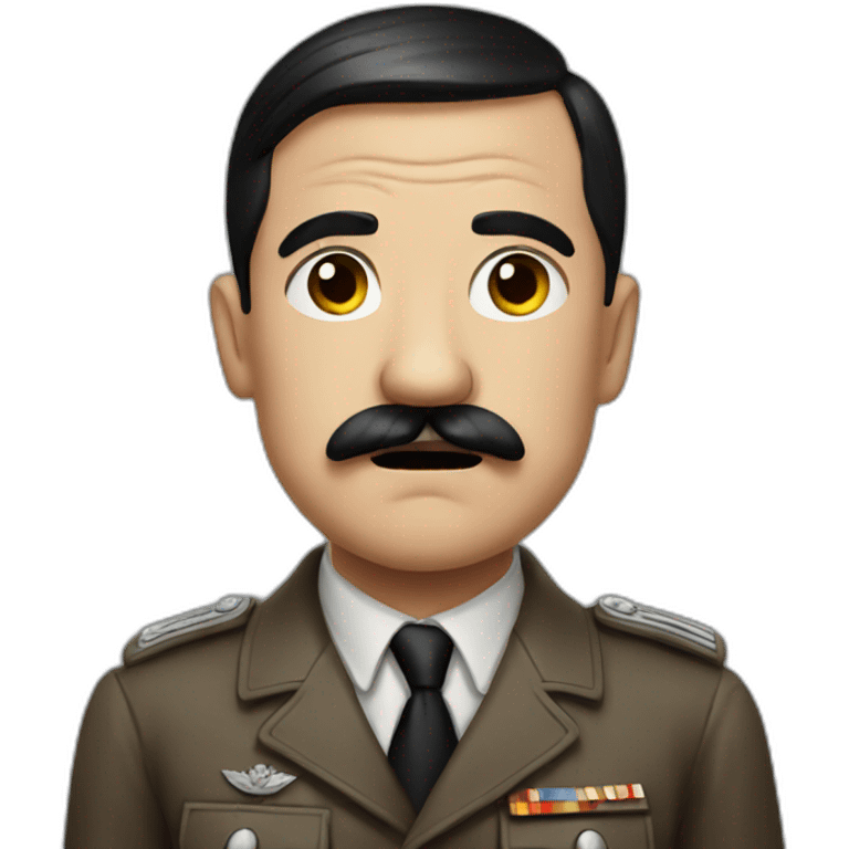 hitler looking at the camera with small mustache emoji