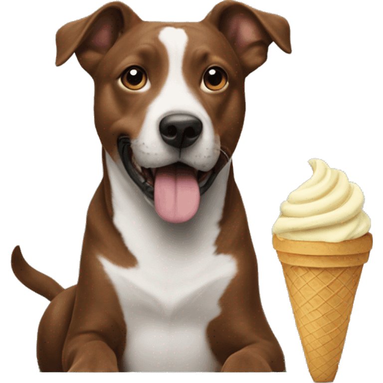 Dog eating ice cream on couch emoji