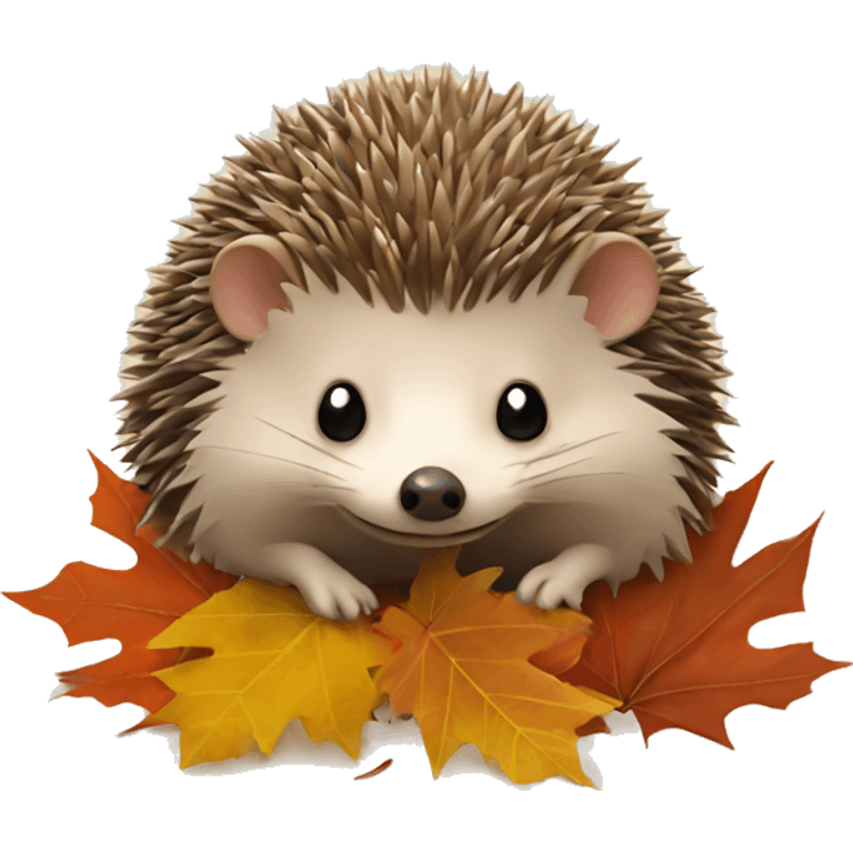 Hedgehog in autumn  emoji