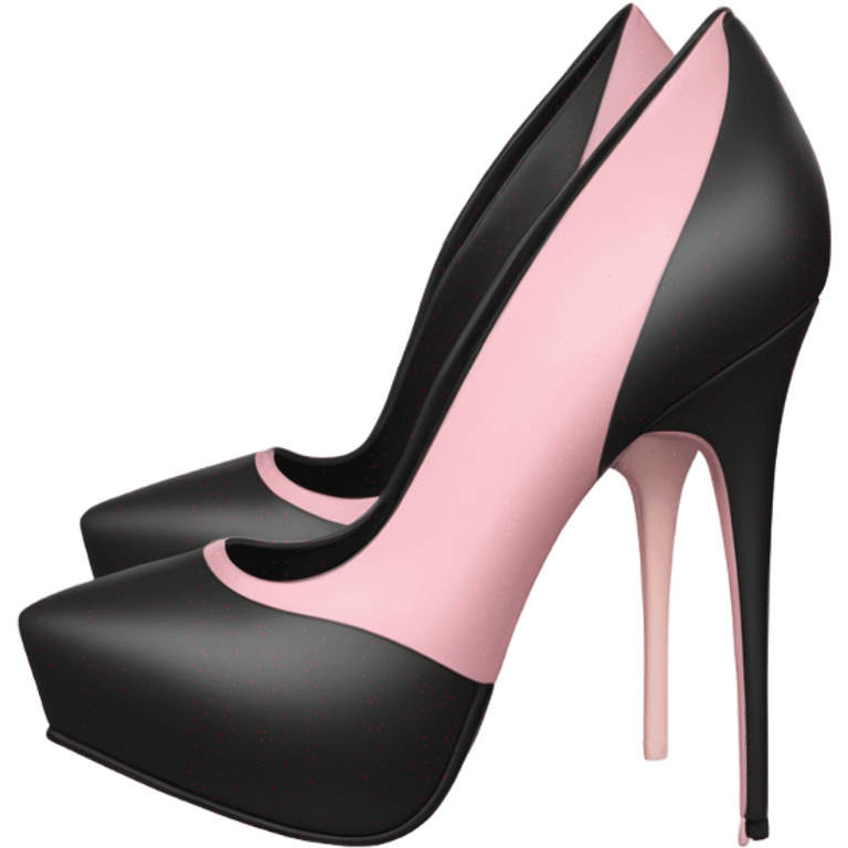 black and pastel pink high heel  emoji