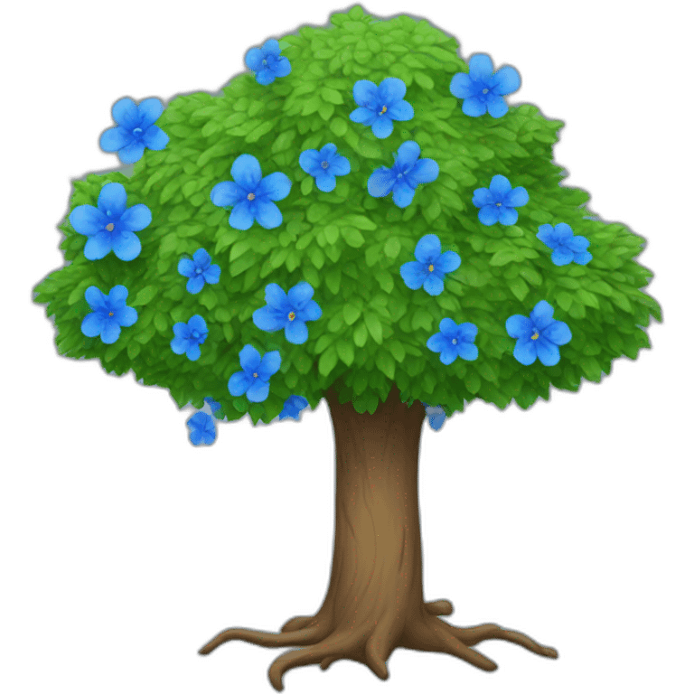 Tree with blue flowers emoji