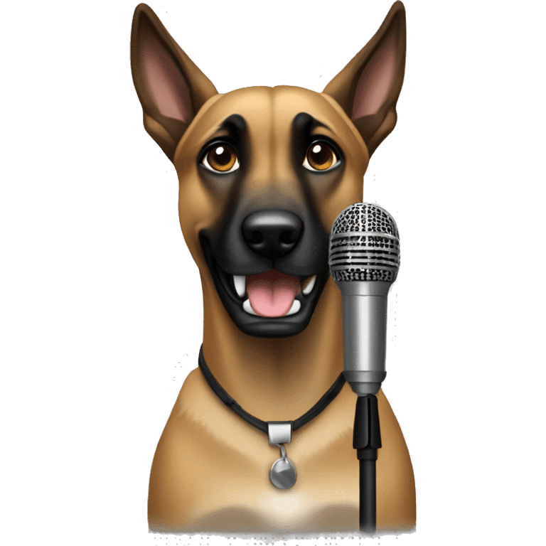 malinois singer with mic emoji