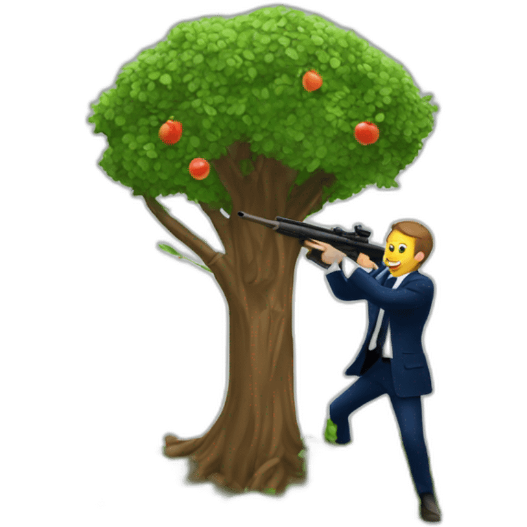 logo emmanuel macron shooting trees emoji