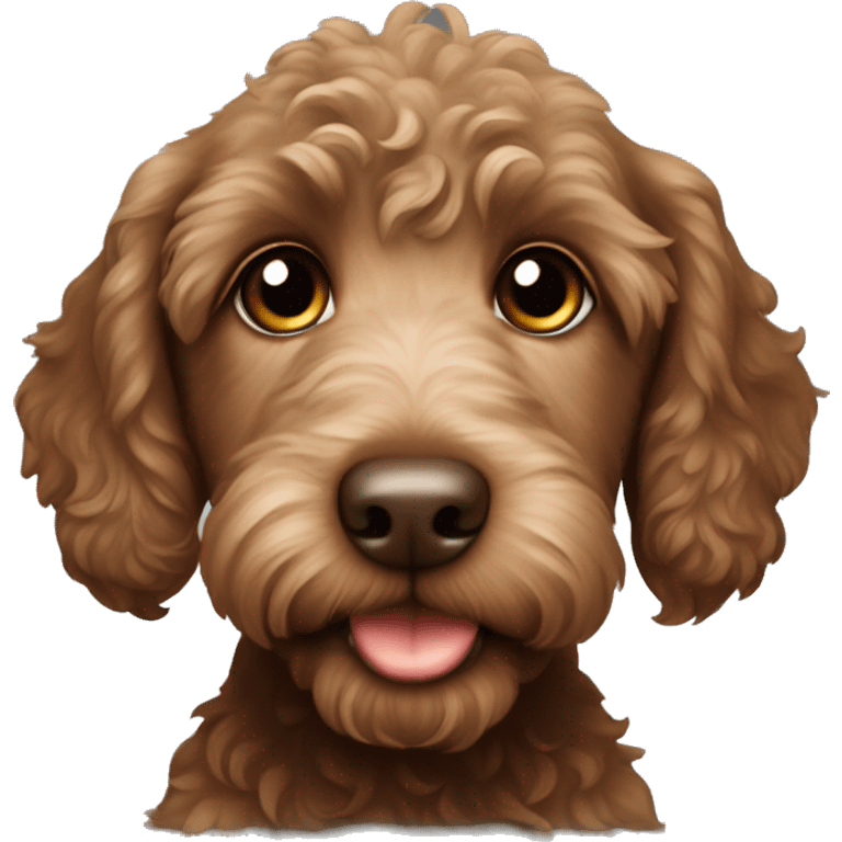 Brown labradoodle puppy emoji