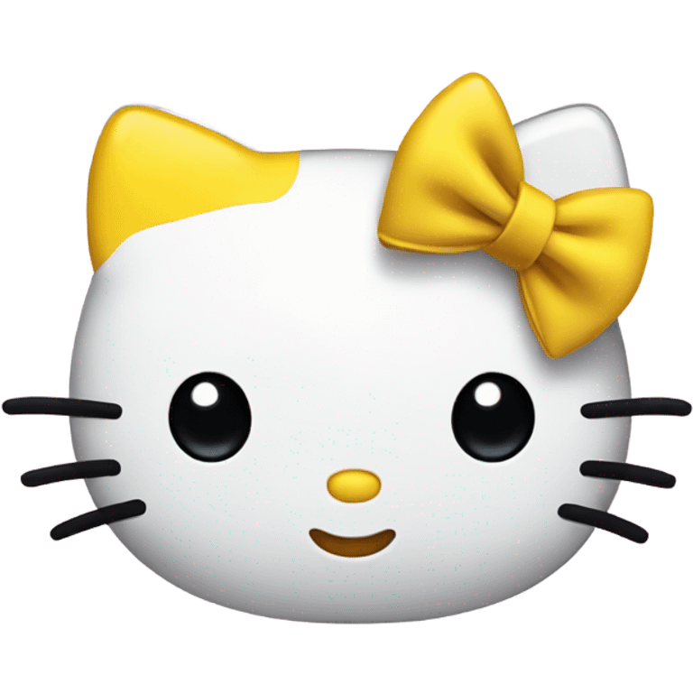 Hello kitty head wearing a yellow bow emoji