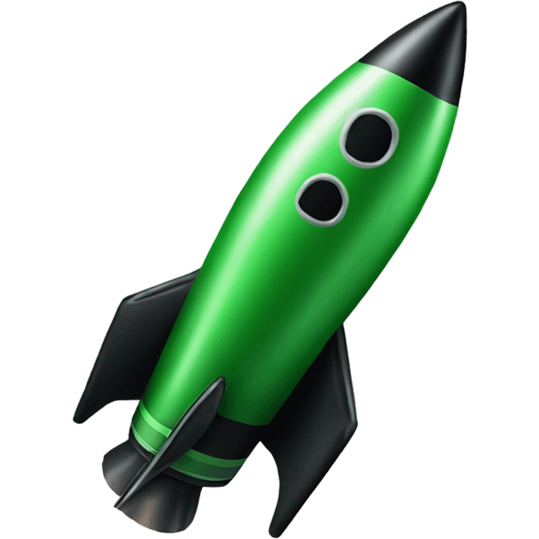 green and black rocket ship emoji