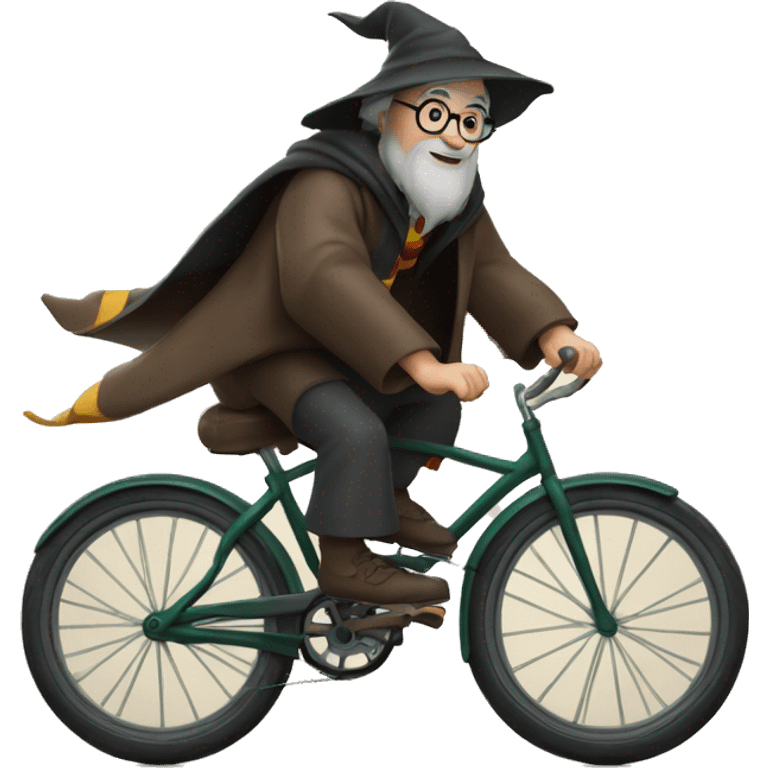 Harry potter en sorcier sur un vélo  emoji