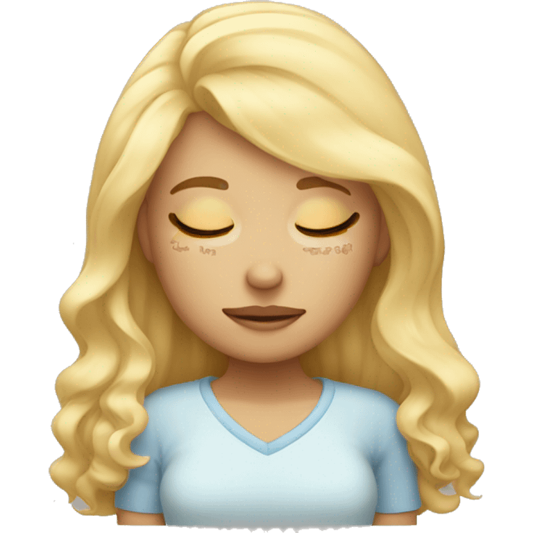 Blonde girl fell asleep  emoji