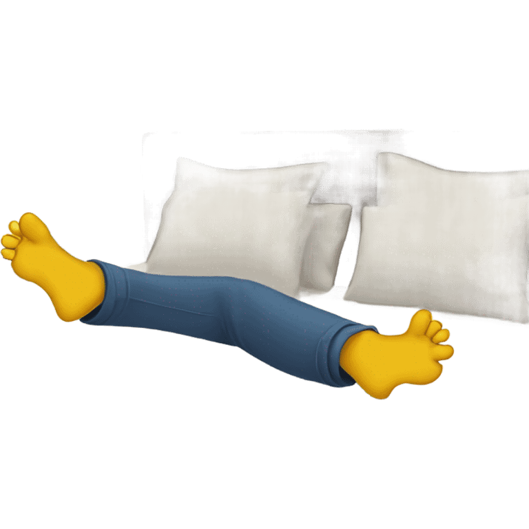 Kicking feet on bed emoji