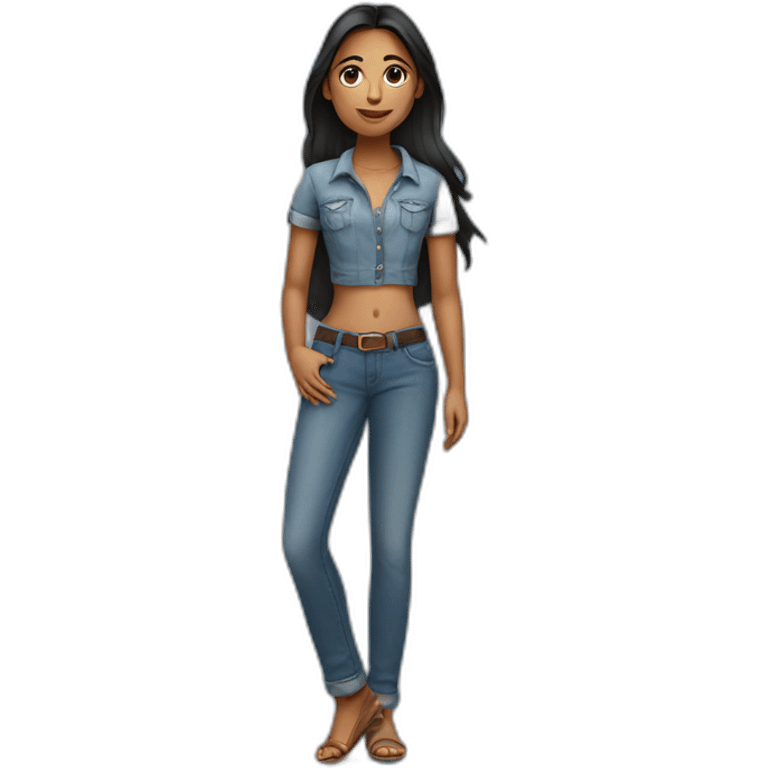 Indian girl wearing jeans emoji