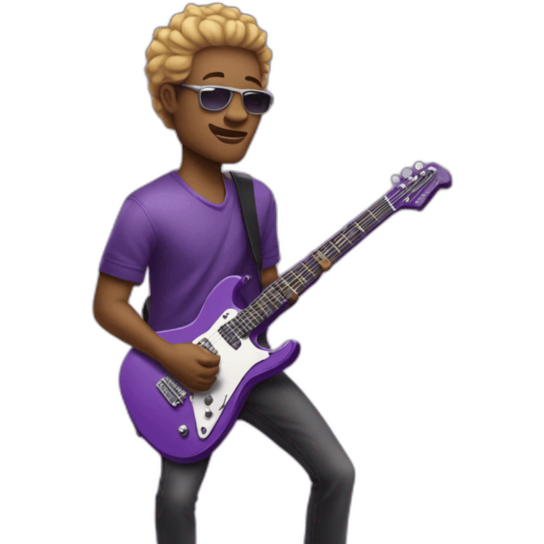 musician with purple electric guitar emoji