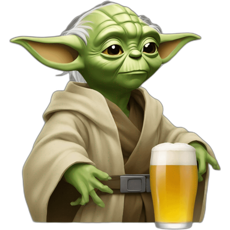 Yoda qui boit une bière emoji