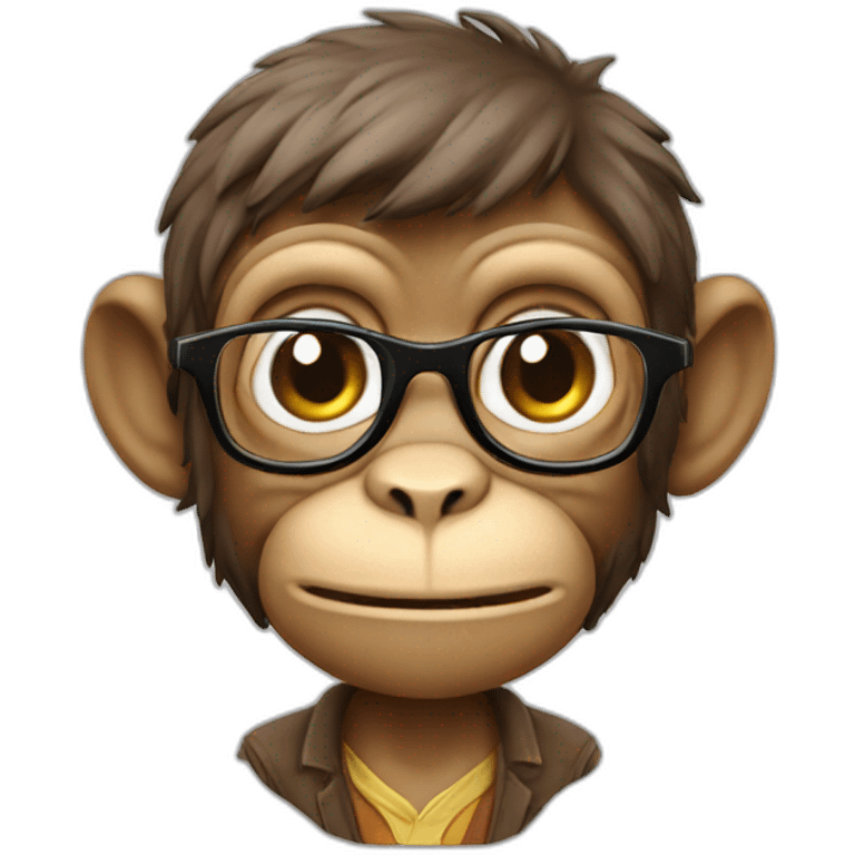 Nerd monkey emoji