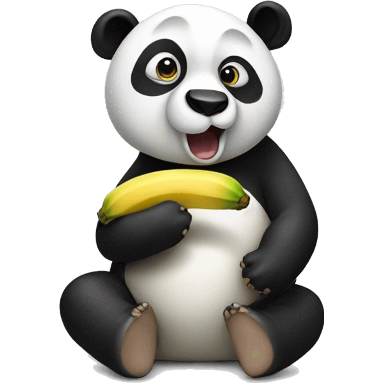 panda eat banana emoji