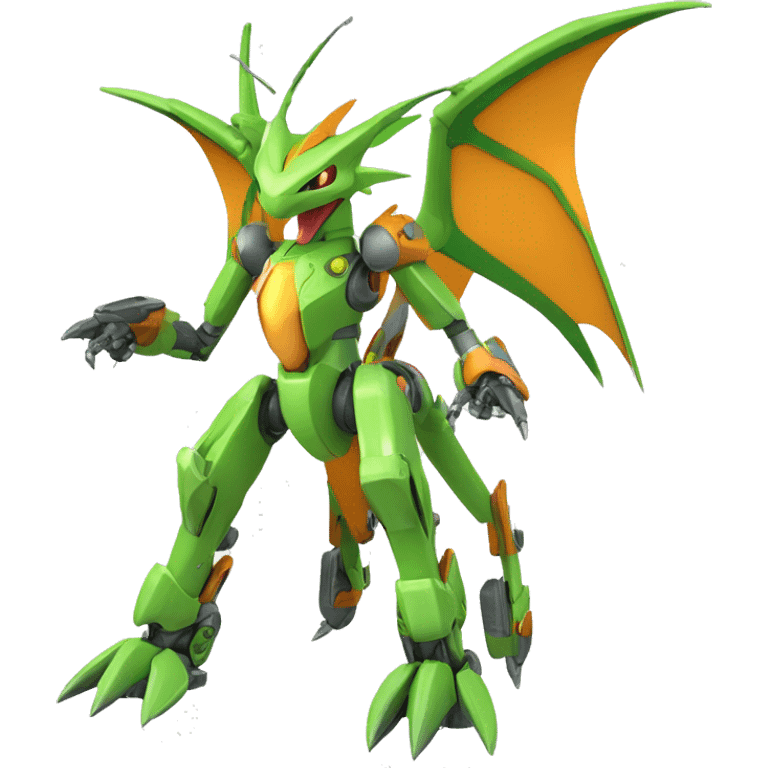 Mechanical Flygon-Scyther-Charizard-raptor-Medabot-Mecha full body emoji