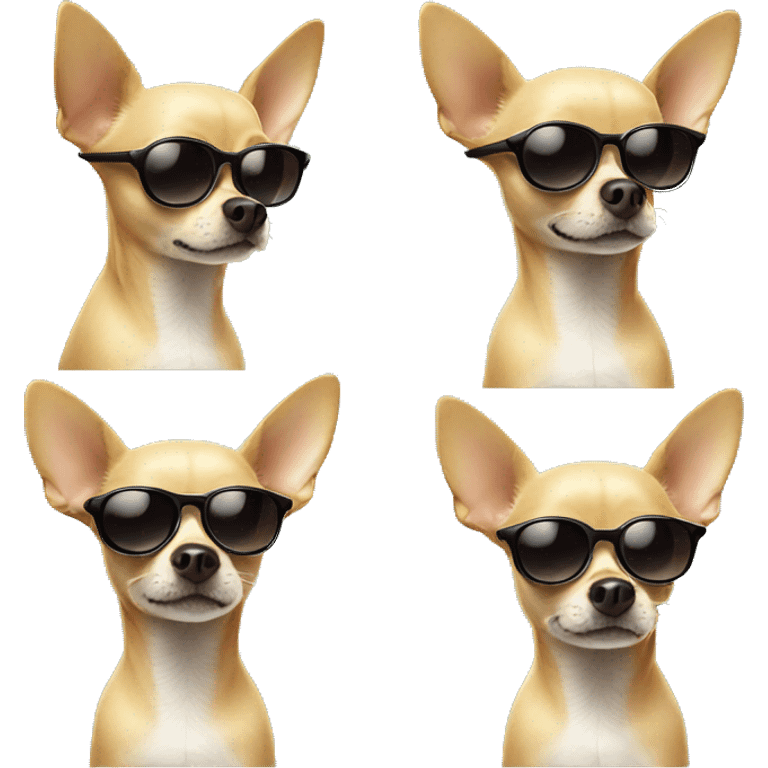 Chihuahua dog with sunglasses  emoji