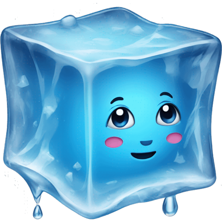 ice cube with water drop emoji