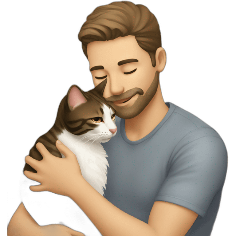 Man kissing cat  emoji