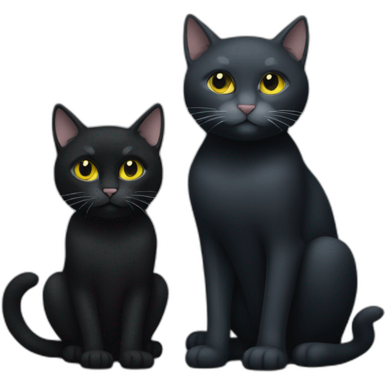 Chat noir et chat gris emoji