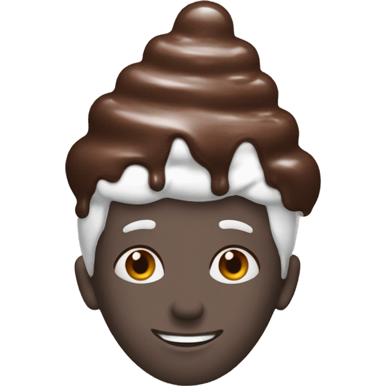 Chocolate ice cream on someone’s head  emoji